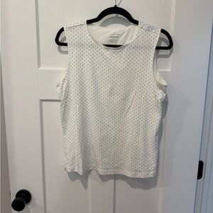 Christopher & Banks White Embellished Sleeveless Blouse